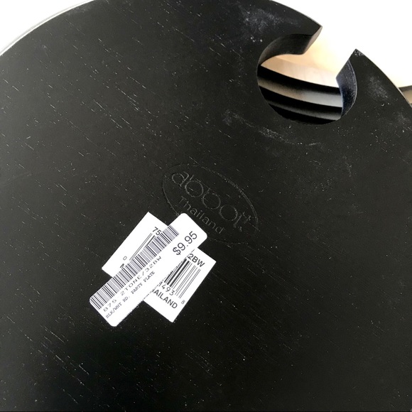 2-Tone Round Wooden Party Plates - Set of 12 - Picture 6 of 7